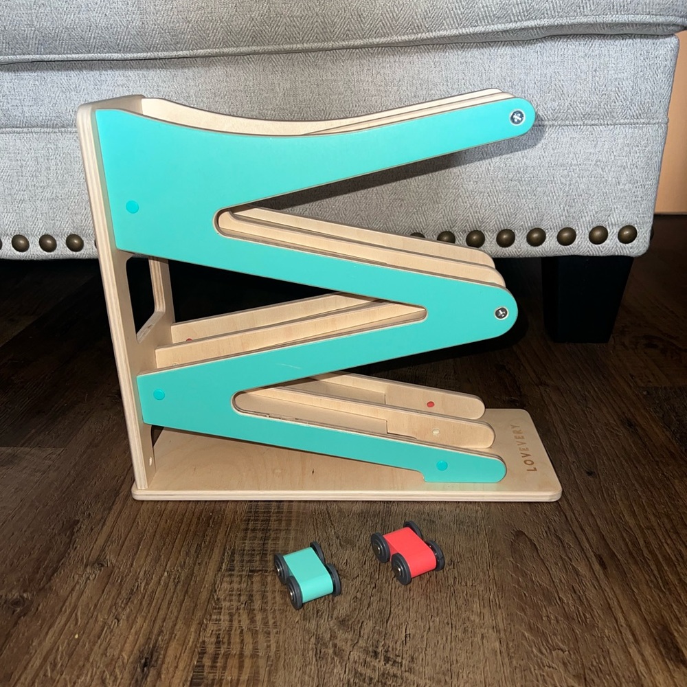 Lovevery Race and Chase wooden ramp toy